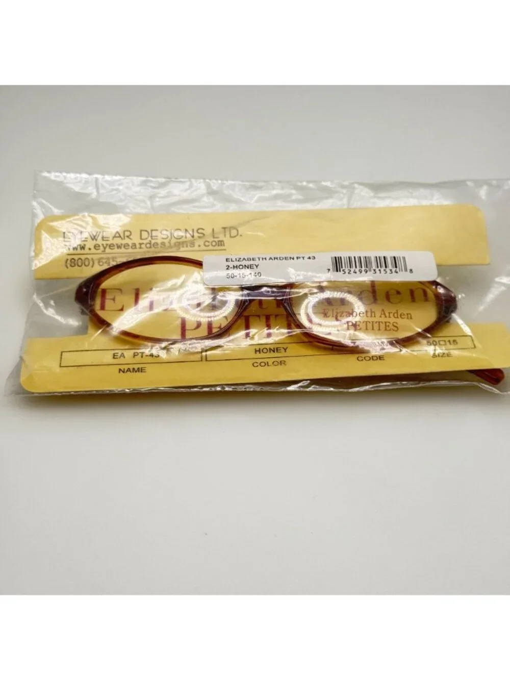 Elizabeth Arden PT 43 2 Honey Eyeglasses Eye Glasses Frames 50-15-140